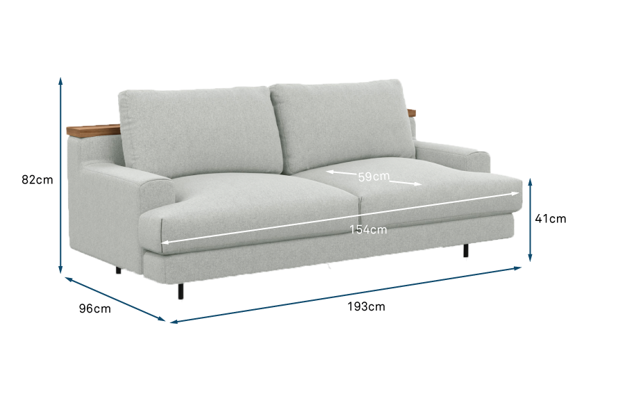 Orso 2 Seater Sofa with Back Shelf