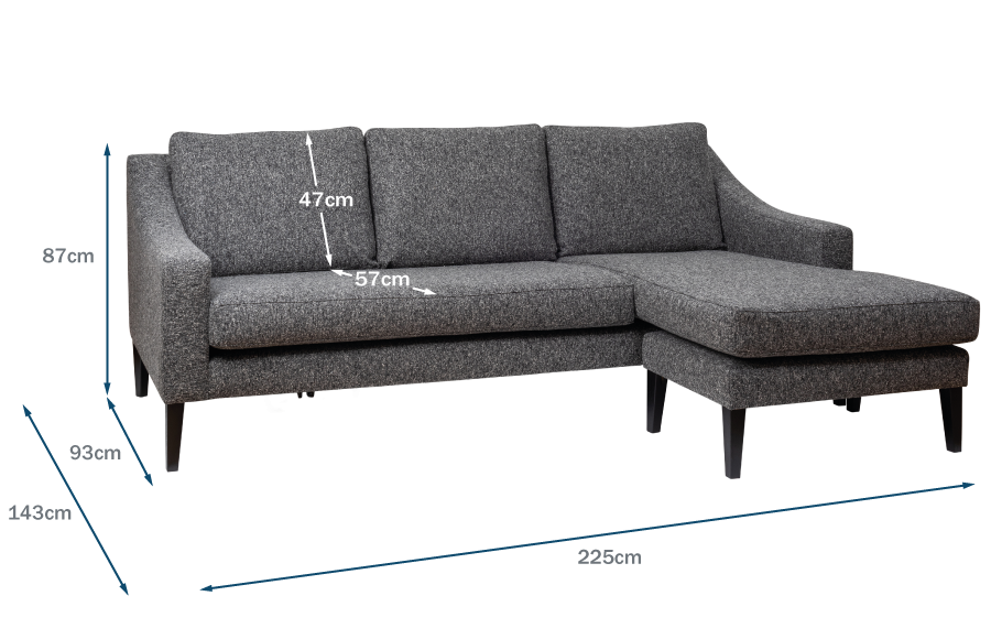 Richmond Corner Chaise Technical Drawing