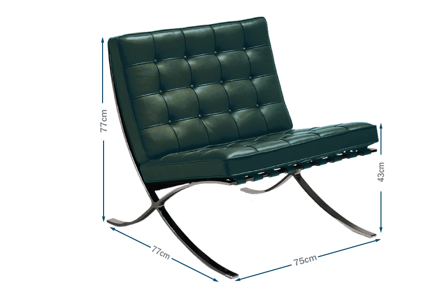 Barcelona Relax Chair Green Leather Bauhaus Special Edition