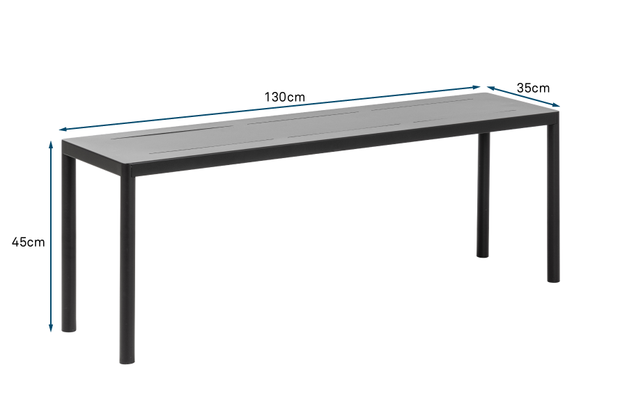 Petra Outdoor Bench Dark Grey