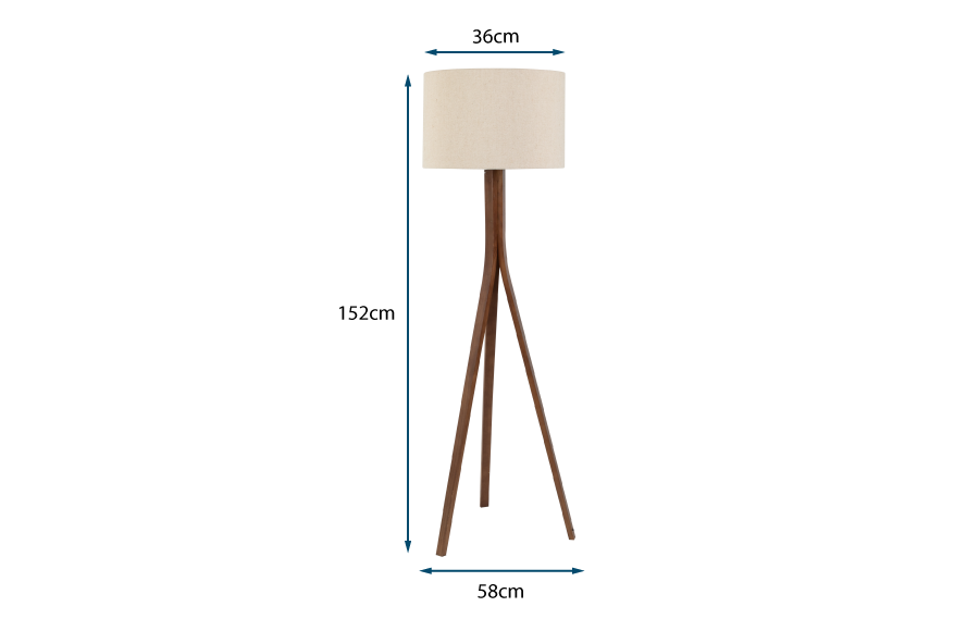 Baxter Wooden Floor Lamp with Shade