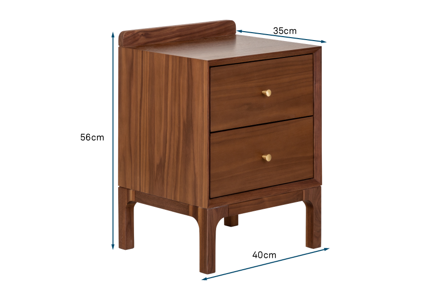 Artie Bedside Table Walnut HEAL S UK