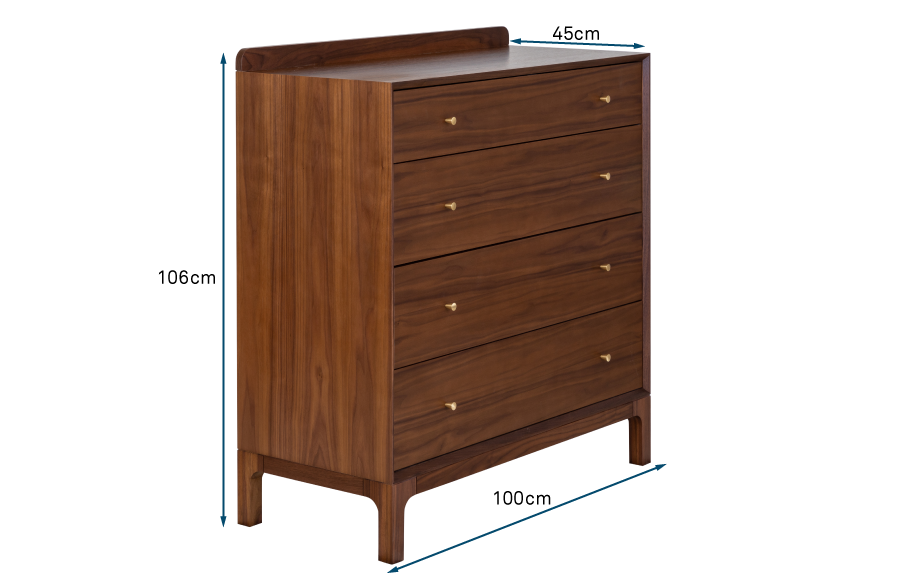 Artie 4 Drawer Chest Walnut