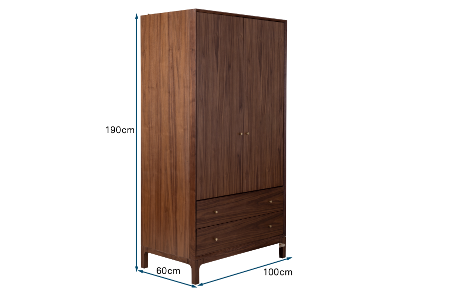 Artie 2 Door Wardrobe Walnut