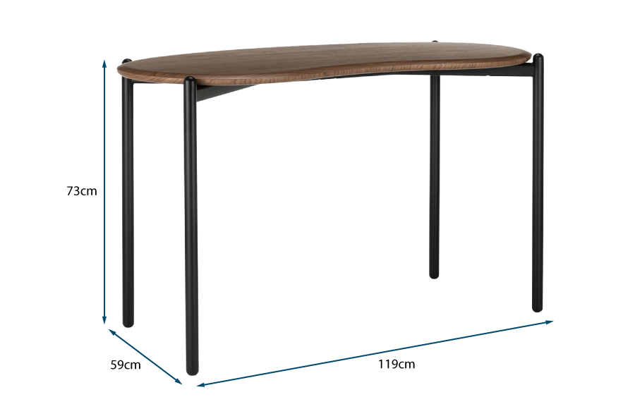 Lunat Desk Walnut Top Black Base Lunat Desk Walnut Top Black Base
