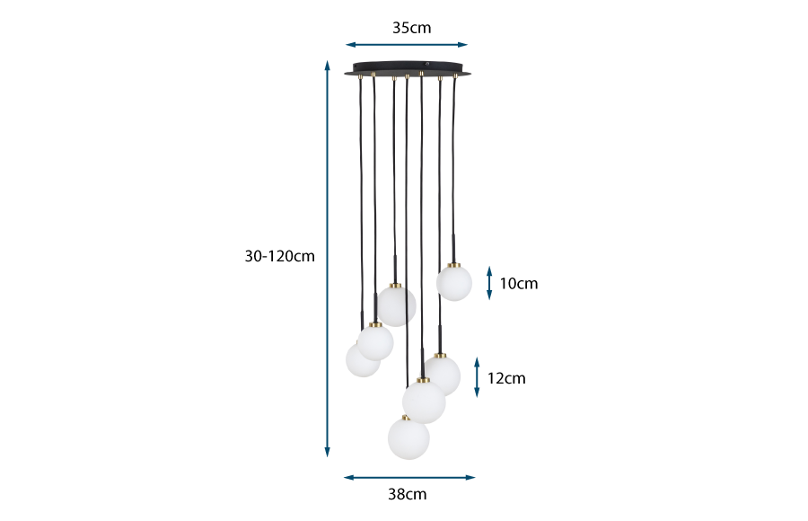 Globe Chandelier 7 Light Cluster Pendant Globe Chandelier 7 Light Cluster Pendant