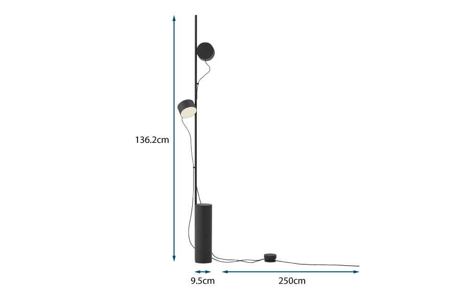Post LED Floor Lamp Black Post LED Floor Lamp Black