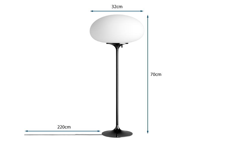 Stemlite Table Lamp Black Chrome Tall Stemlite Table Lamp Black Chrome Tall