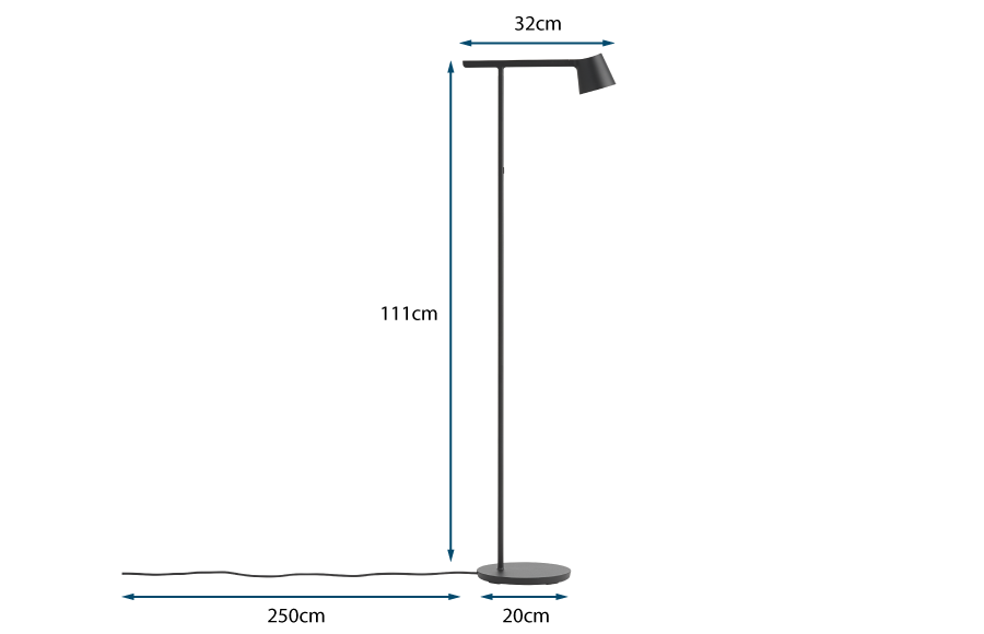 Tip LED Floor Lamp Black