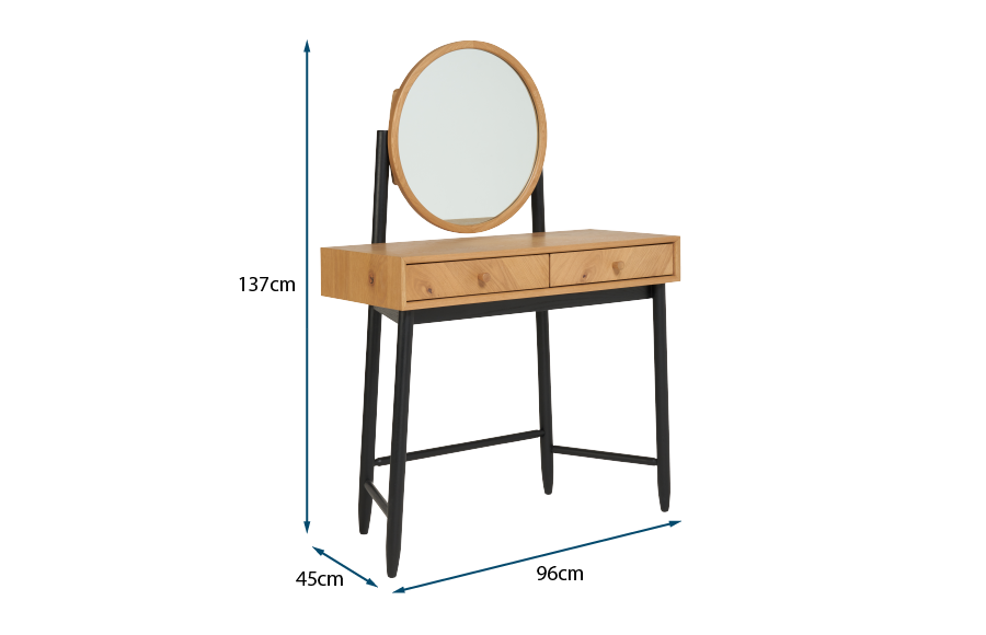 Monza Dressing Table Oak Monza Dressing Table Oak