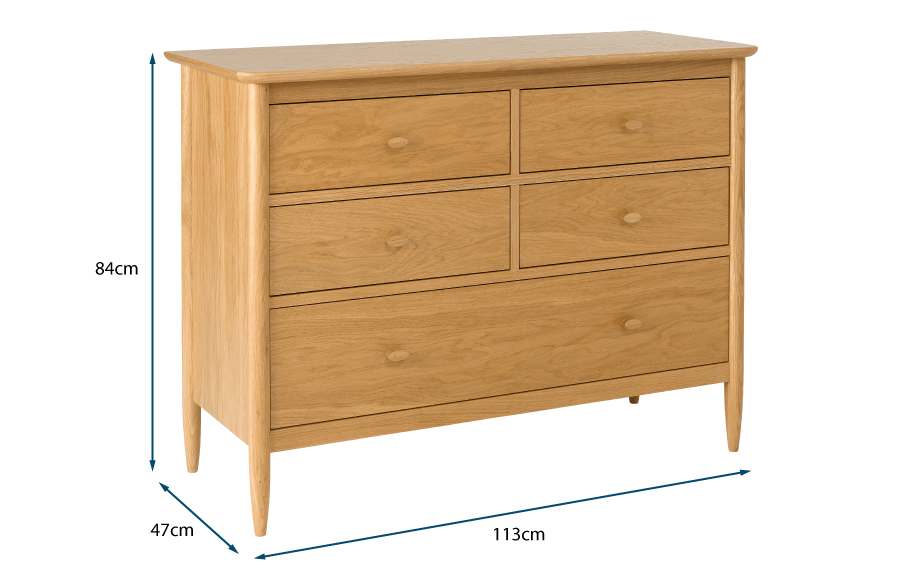 Teramo 5 Drawer Wide Chest Teramo 5 Drawer Wide Chest