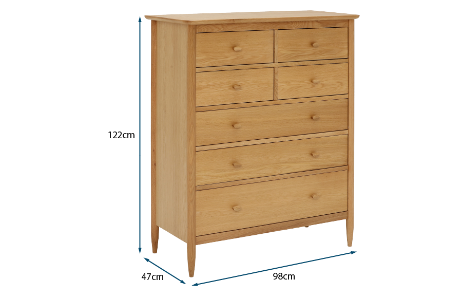 Teramo 7 Drawer Tall Wide Chest