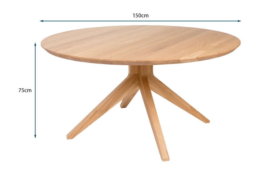 Cross Round Dining Table Oak