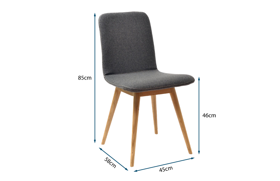 Ena Chair Oak & Grey Facet Felt