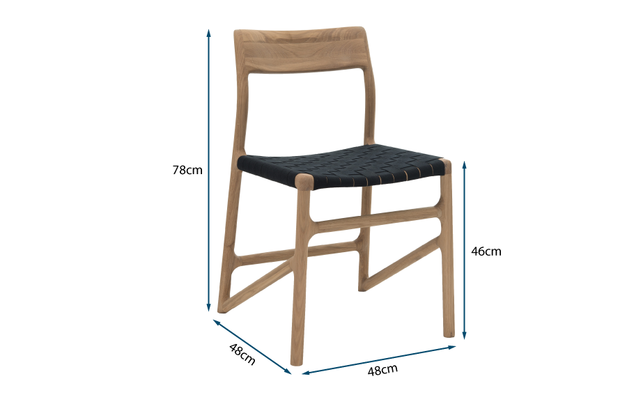 Fawn Dining Chair Oak & Black Webbing Fawn Dining Chair Oak & Black Webbing