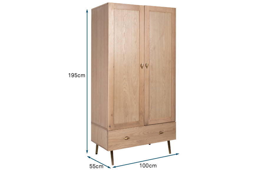 Crawford Wardrobe Light Oak Crawford Wardrobe Light Oak